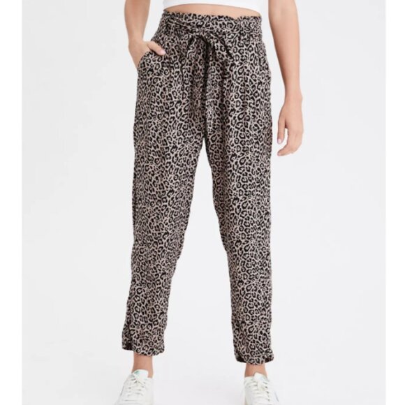 American Eagle Outfitters Pants - AE High-Waisted Leopard Print Tapered Pant